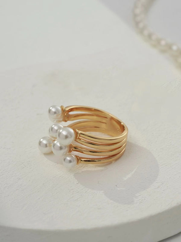Sterling Silver Pearl Oyster Flower Bloom Ring