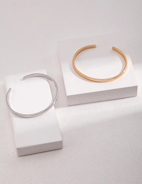 Sterling Silver Minimalist Scenic Face Bracelet